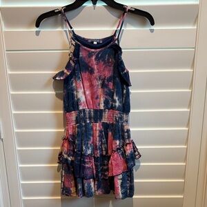 Truly Me Pink and Blue Tie-Dye Dress